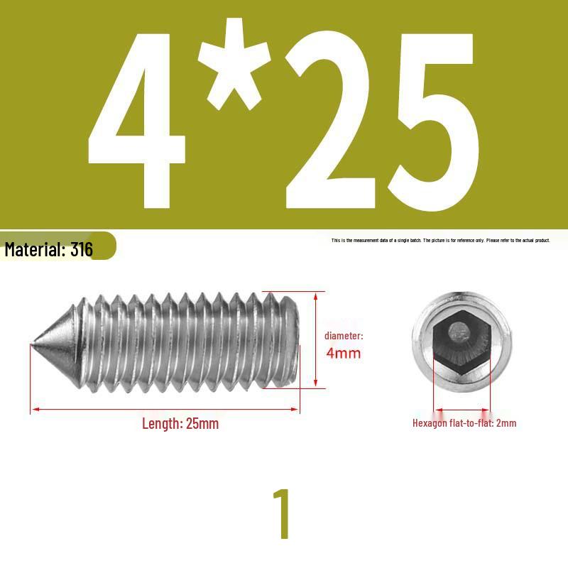 12.9 Edelstahl 304 Innensechskant Kegelspitze Gewindestift M2/M3