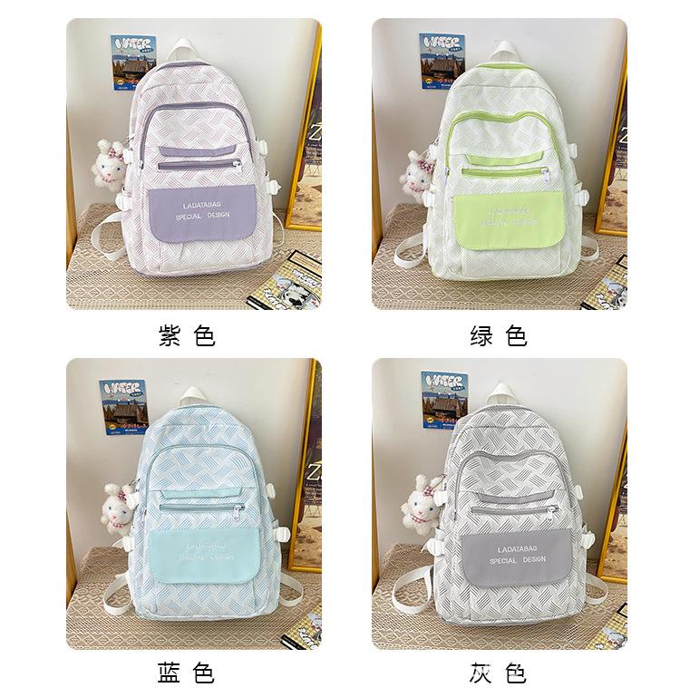Schoolbag new sweet small fresh contrasting color backpack fashionable student schoolbag medium college student large capacity backpack junior high