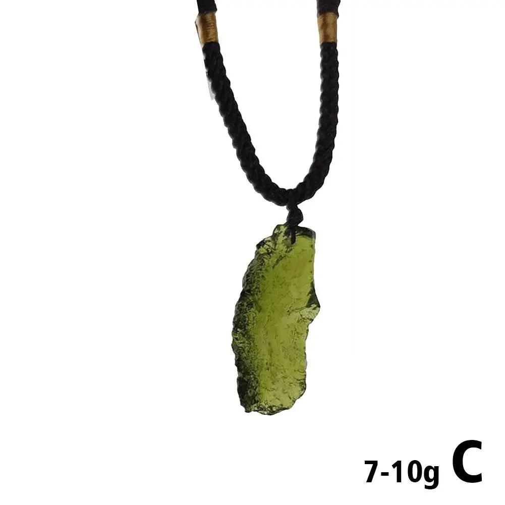 Natural Unique Crystal Quartz Necklace Impact Glass Unisex Pendant Necklace Pendant Green Meteorite Stone S8N0 Moldavite Y2K5