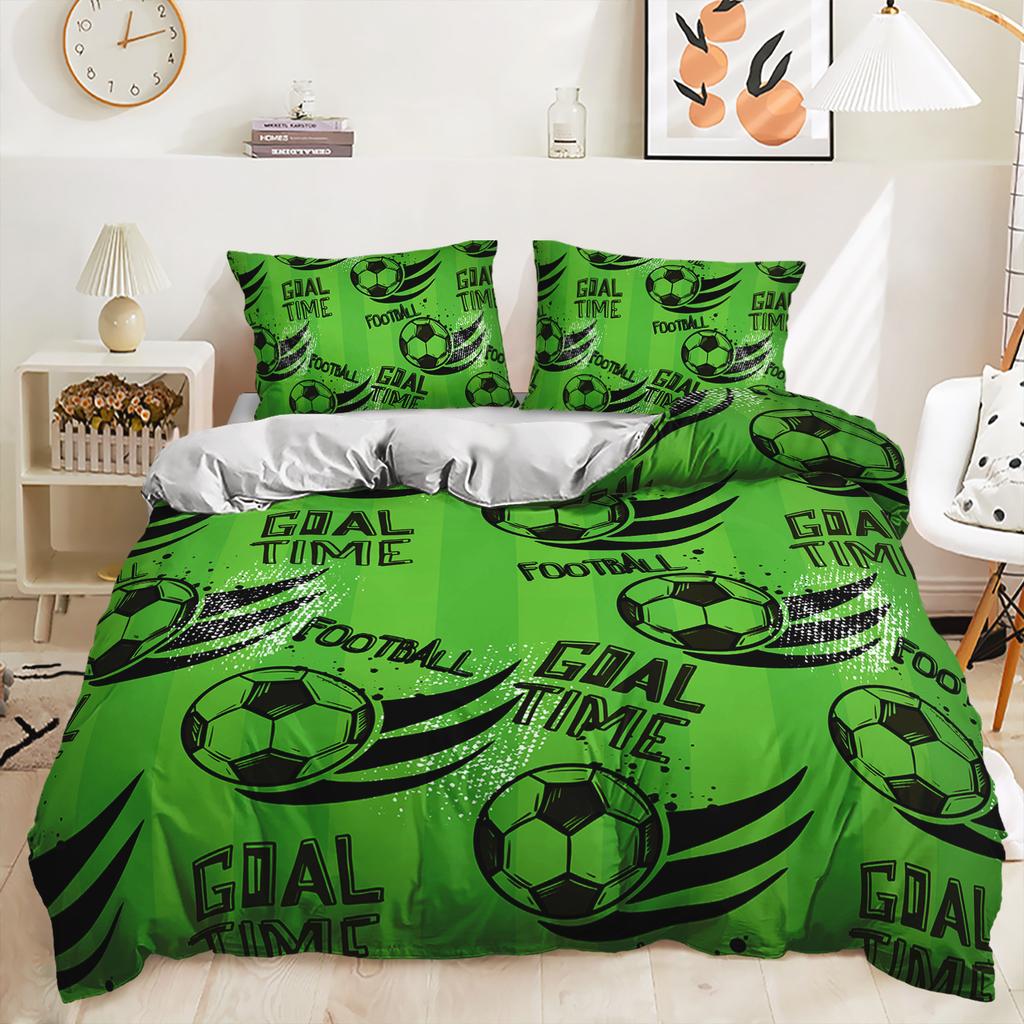 Set de lenjerie de pat cu trei piese Cupa Mondială de Fotbal, imprimare digitală