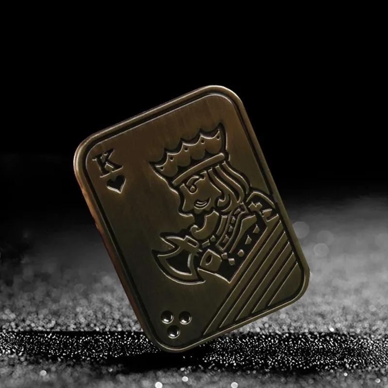 Poker Edc Magnetic Push Card Metal Pushing Plate Mechanical Slider Haptic Coin Ppb Anti Stress Reducing Toys Mini Fidget Sensory