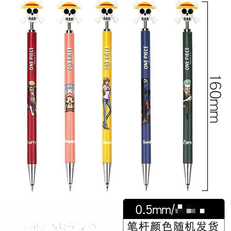 16cm 0,5mm One Piece Uczeń Szkoły Podstawowej Ołówek Mechaniczny Ołówek do Rysowania Kreskówka Uroczy Zabawny Długopis do Pisania Długopis Egzaminacyjny gray