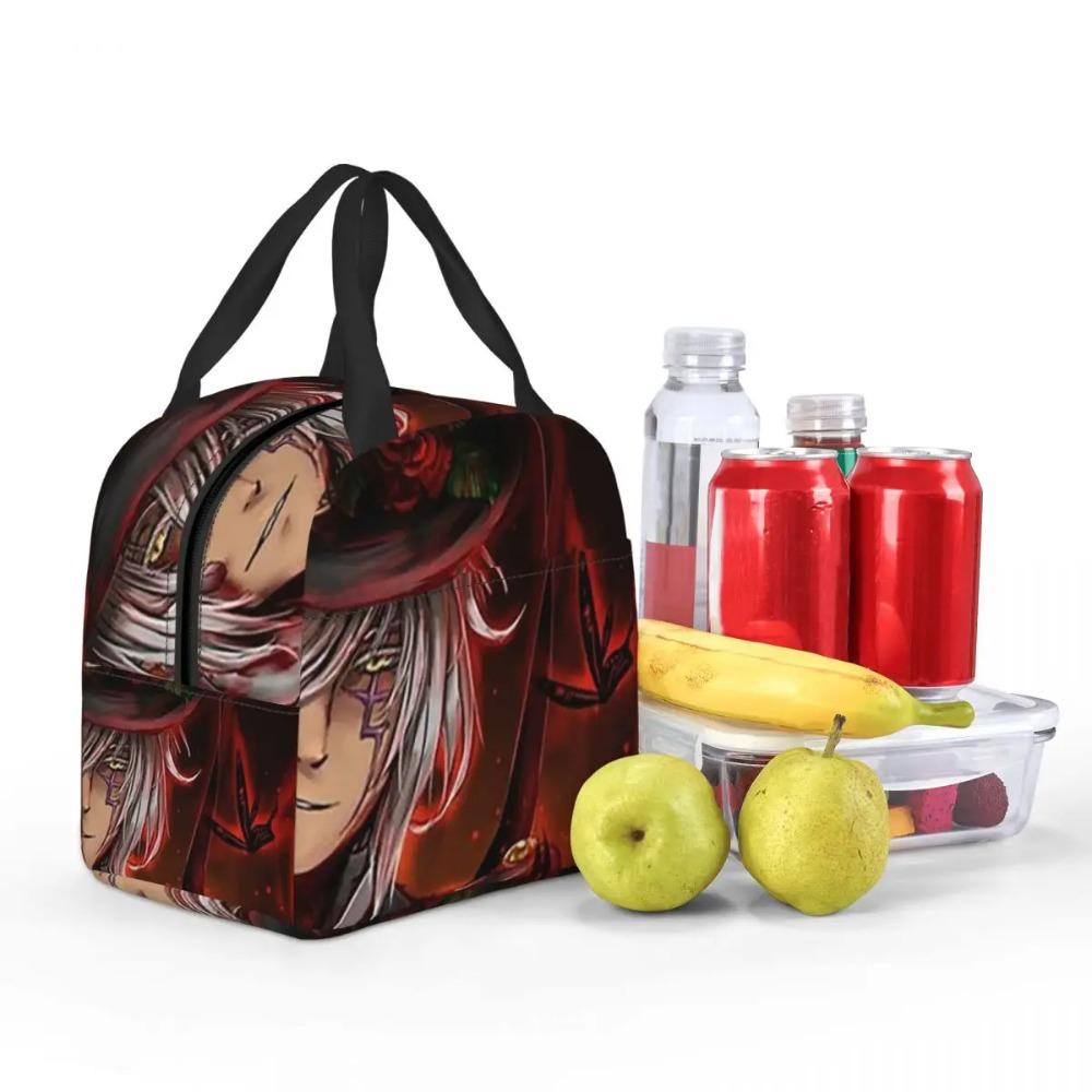 Black Butler Anime Insulated Lunch Bag for Women Children Portable Food Boxes Thermal Lunch Box Tote