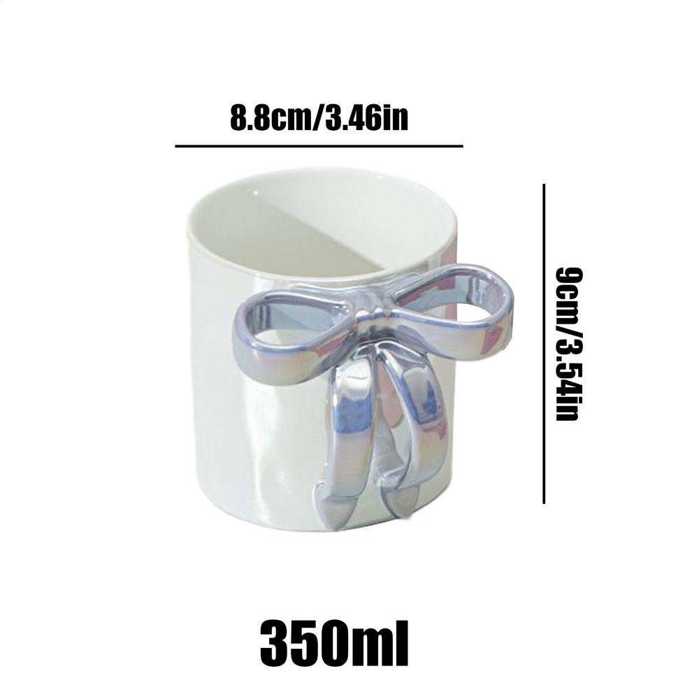 Ceramic Coffee Cup 12oz Elegant Bow Tumbler With Ergonomic Grip Multipurpose Drinkware For Latte Hot Cocoa Beverage Water Orange