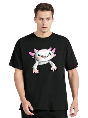 Ajolote Axolotl Oversized T-shirt Summer Men's Clothing Japanese Fitness Fitness T Shirt Anime Fashion Cotton Tshirt Designer
