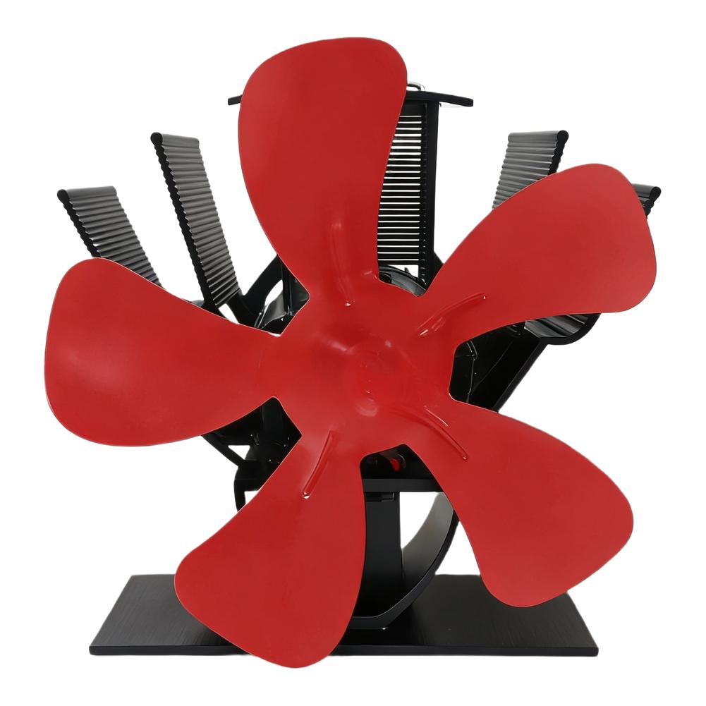 

1PC Fan Portable 5 Blade Ice Fishing & Camping Heat Powered Heater Fan For Warming During Ice Fishing And Camping Tools Fans червоний