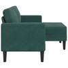2 Seater L Shaped Sofa with Chaise Longue Dark Green 125 cm Velvet