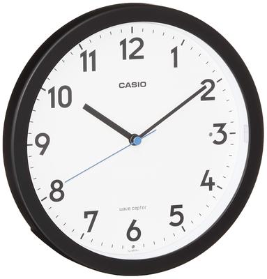 CASIO Wall Automatic Nighttime Second Hand with Can Be Used As a Wall Clock or Table Clock IQ-860NJ-1JF Clock, Radio-Controlled, Black, Analog,