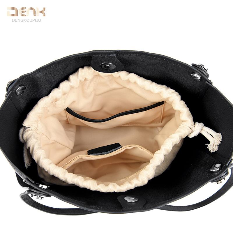 Genuine Leather Women's Bag Large Capacity Bucket Bag Tote Bag Single-shoulder Crossbody Bag High-end Handbag