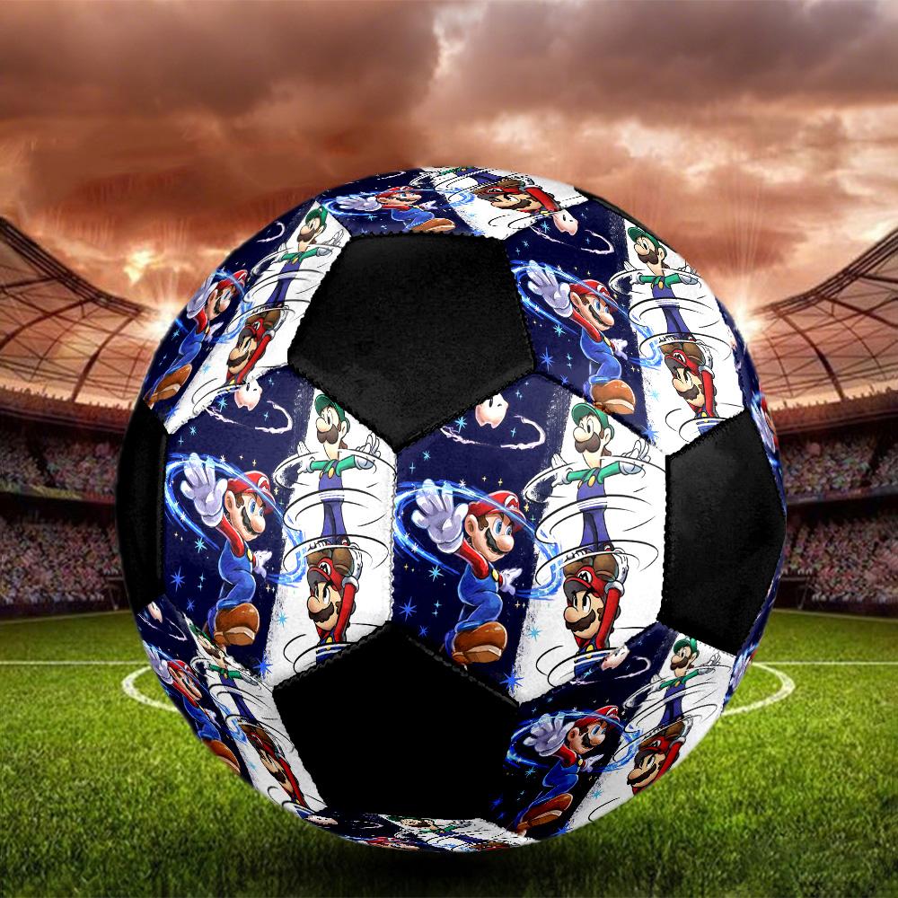 Super Mario2 Soccer Ball Colorful All Ages Machine Stitched PVC Competition Ready Durable High-Bounce.SIZE5