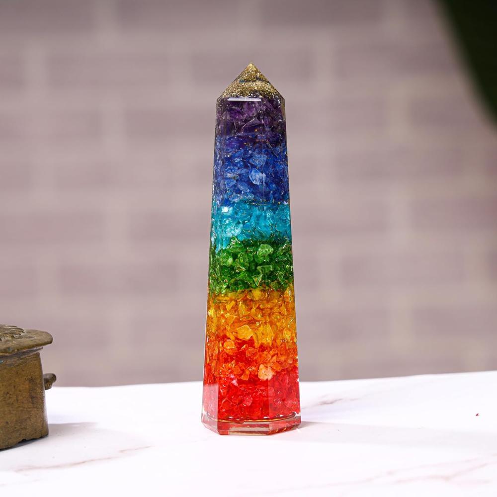 Natural-Vibrant-Rainbow-Obelisk Orgone-Crystal-for-Healing Energy-Used-in-Relaxation-Protection-Yoga Ideal-for-Christmas-Mothers-Day-Thanksgiving