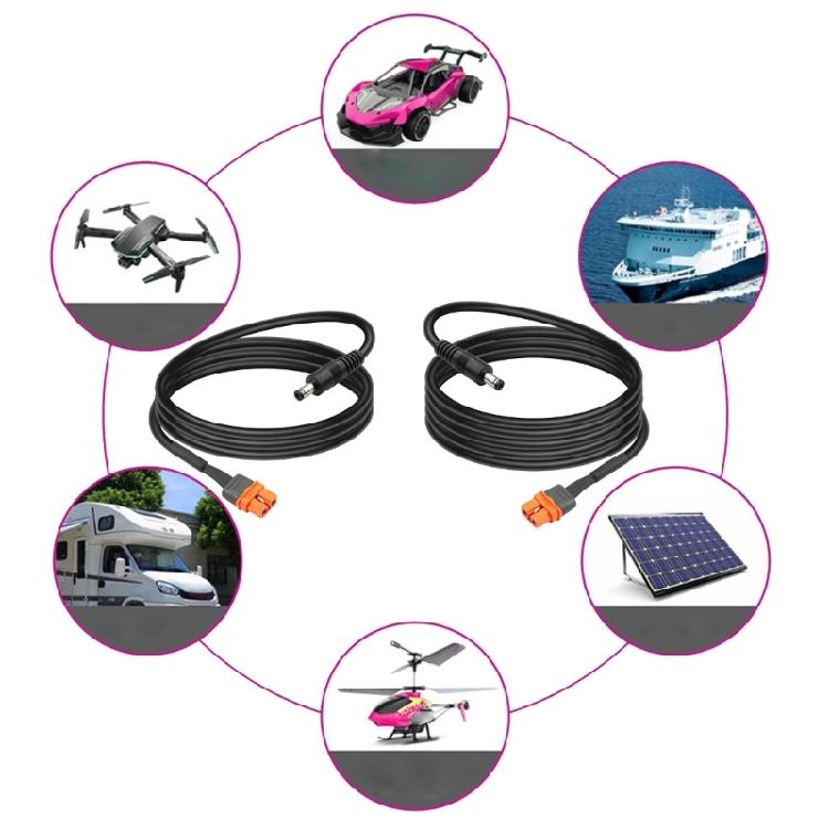 Kommunikationskabelfähiger 2+1-Pin-Konverterkabel XT60if zu DC5521 Adapterkabel für Akkuverbindung