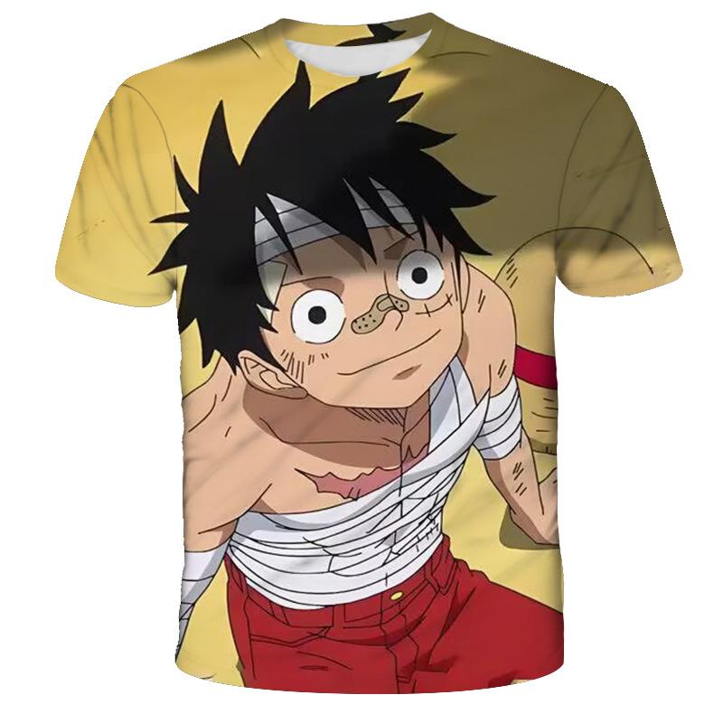 Summer  One Piece Cartoon Cosplay T-shirt Monkey D. Luffy Boy Short Sleeve The Casual T Shirt Streetwear Anime