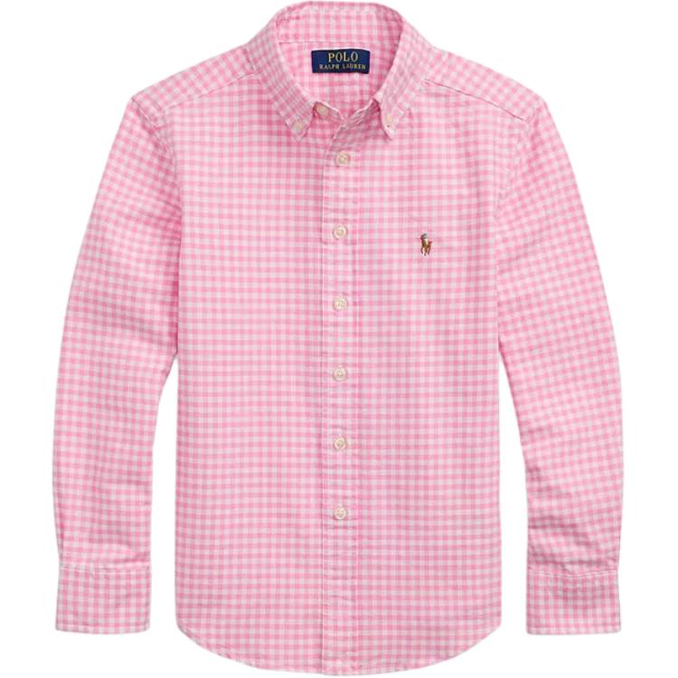 

Повседневная рубашка Polo Ralph Lauren в клетку с вышивкой, однобортная, с длинным рукавом, для детей 323978223-005 L
