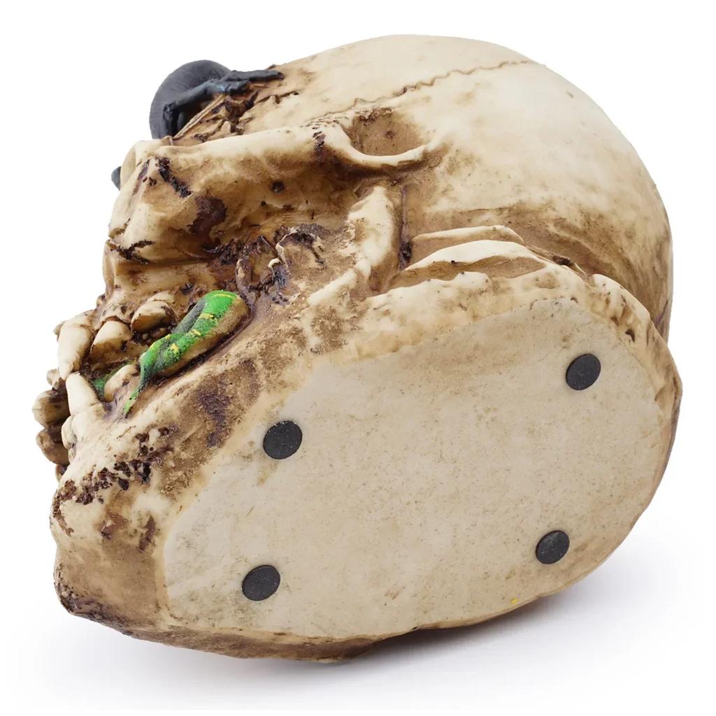 Handgefertigte Totenkopfstatue aus Kunstharz mit Schlangen- und Spinnenmotiv, Totenkopf-Skulptur, für Zuhause, Halloween-Party, Totenkopf-Dekor, Film-Horror-Requisite