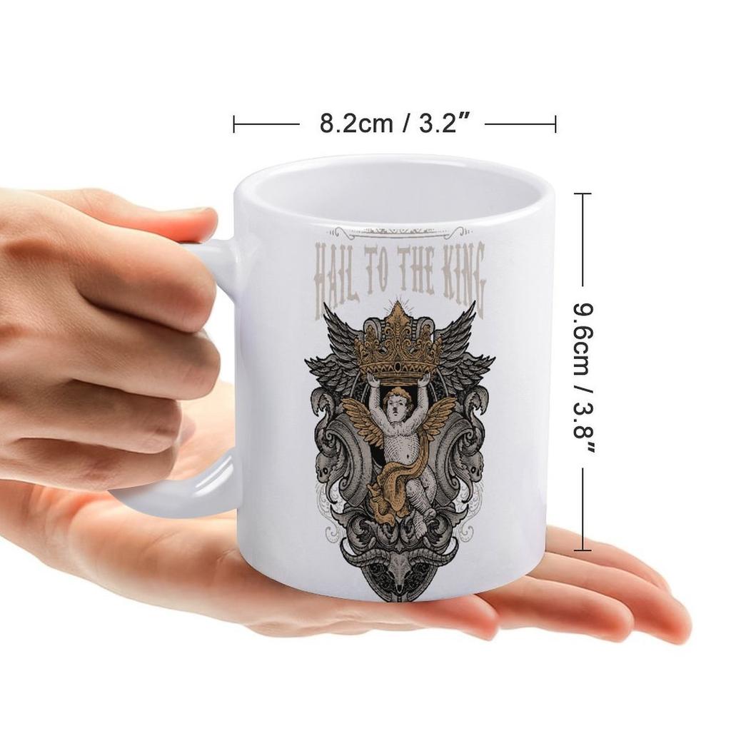 11oz Weiße Keramiktasse mit Glattem Henkel und Beidseitig Bedrucktem Design, Perfekt für die Küchen- und Arbeitsgetränkeroutine