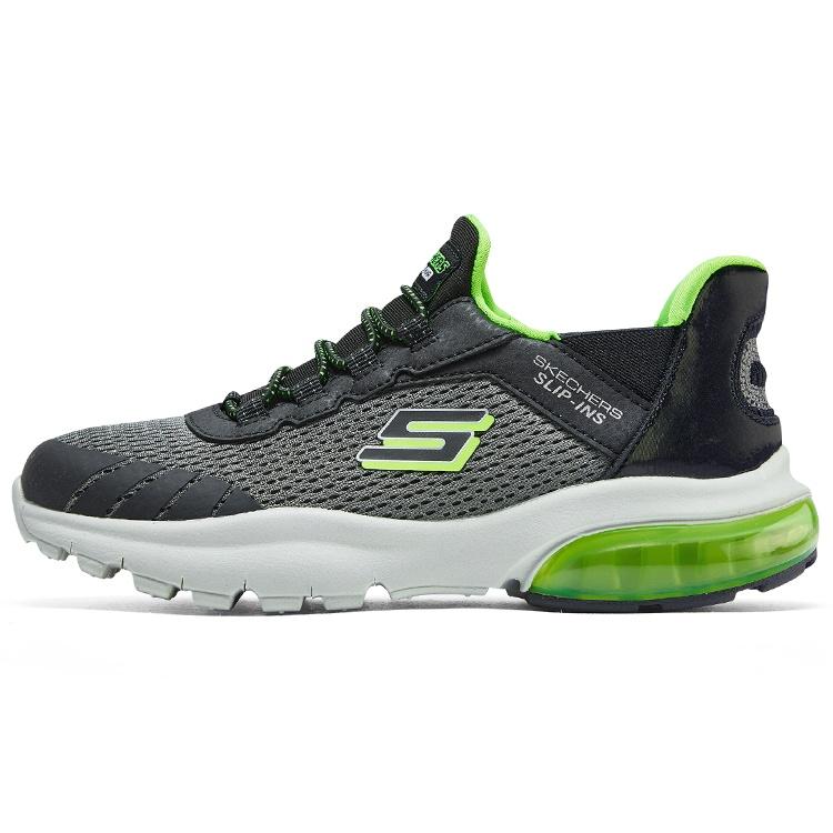 (GS) Skechers Slip-ins Razor Flex Air Sneaker  Grey Black Green  Kids  403839L-CCBK EU 27.5