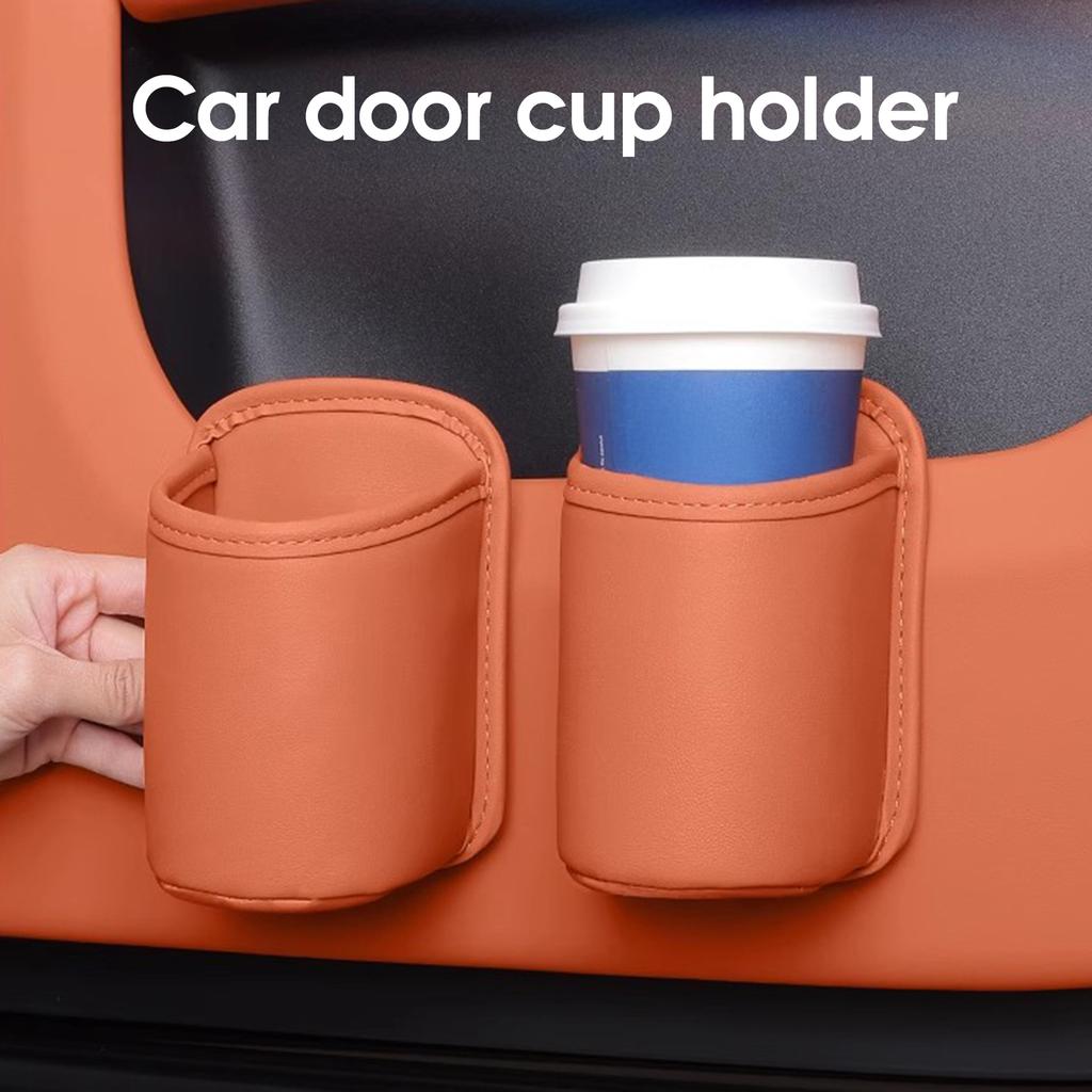 Car Cup Holder Seat Back Organizer PU Leather beverage Drink Storage Pouch Organizer car seat pocket organizer case