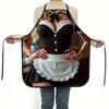 Modern Minimalist Polyester Apron With Geometric Abstract Pattern For Home Cooking And Kitchen Use