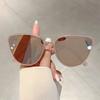 Luxury Designer Vintage Cat Eye Sunglasses for Women Men Trendy Punk Mirror Pink Shades Sexy Ladies Sun Glasses