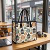 Autumn Pumpkin Print Casual Tote Bag Large Capacity Daily Handbag for Outdoor Shopping Use