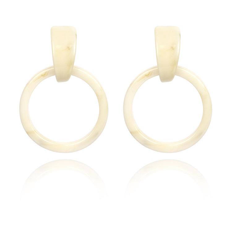 Earrings 2019 European and American new round geometric acrylic acetate earrings, green resin fashion earrings