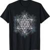 T-shirt Géométrie Sacrée Cube de Metatron Spirituel Yoga Unisexe Perdu Vintage Légèrement Homme Unisexe Confortable Extensible