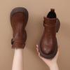 Small thick-soled Martin boots women's new autumn and winter retro versatile Chelsea short cotton boots