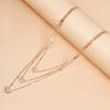 Simple Multi-Layer Pentagram Love Water Drop Pendant Retro Necklace Collarbone Chain Women