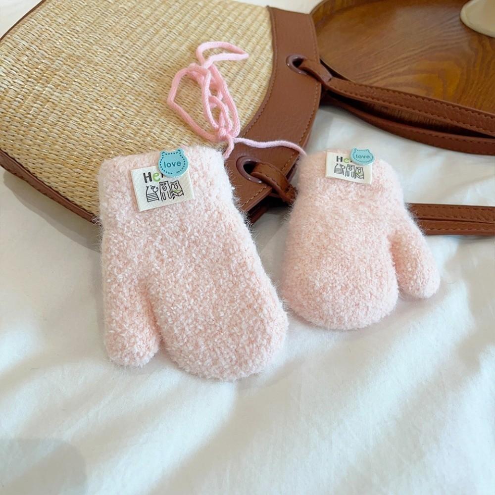 0-3Y Baby Baby Plush Gloves Thick Plush Full Finger Gloves New Warm Snow Gloves  Autumn Winter