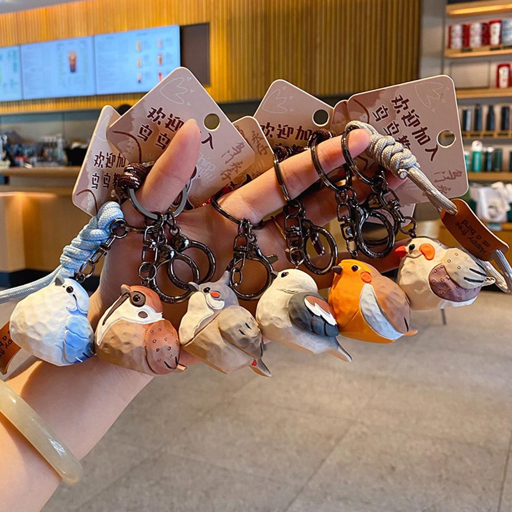

Resin Bird Keychain Exquisite Bag Pendant Cute Pearl Bird Key Chain Couple 2