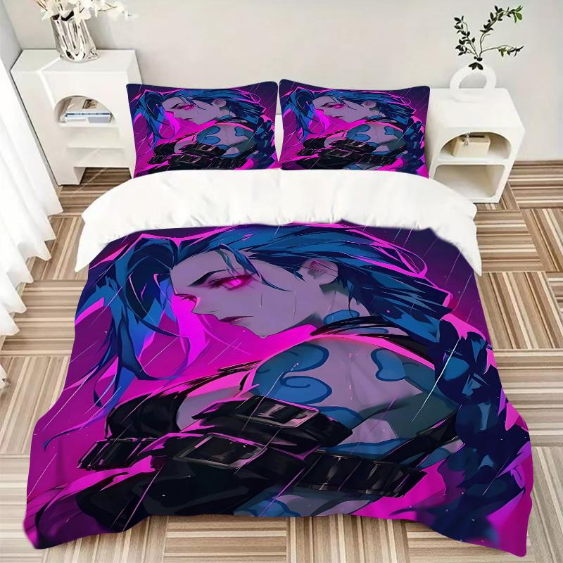 3pcs Jinx Home Decor Bedding Set-Universal Three-Piece Suit for Bedroom, Guest Room, Living Room, Hotel, Festival Gift, Fan-Favorite, Travel