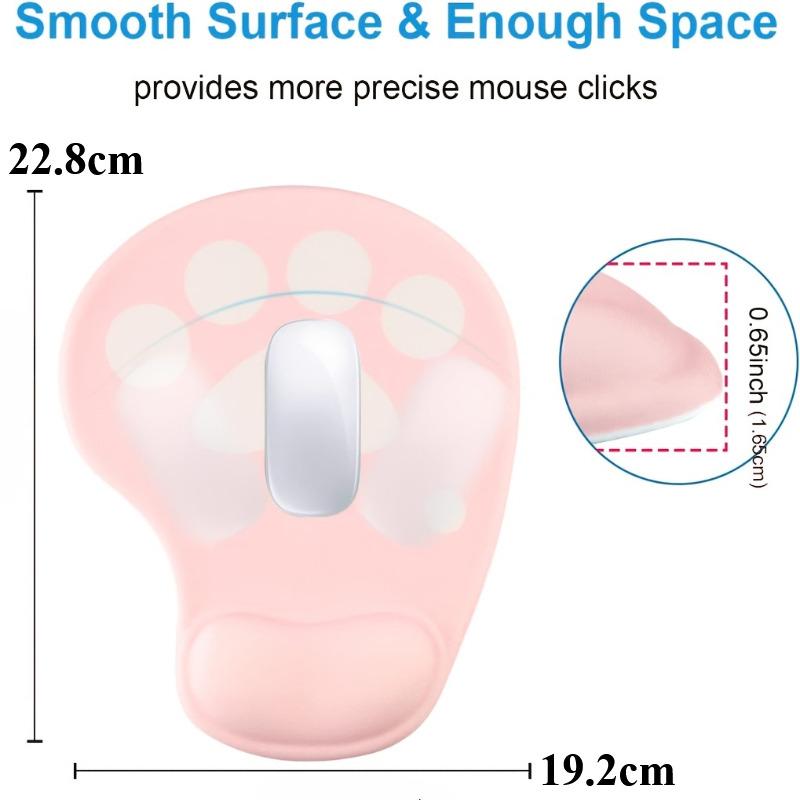 Ergonomic Cat Paw Mouse Pad With Wrist Rest Pad Comfortable Surface Mousepad For Gaming Office Home