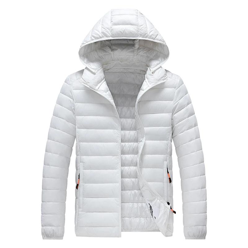Herbst Winter Herren Leichte Daunenjacke Mode Mit Kapuze Kurze Große Ultradünne Leichte Jugend Slim Coat Daunenjacken