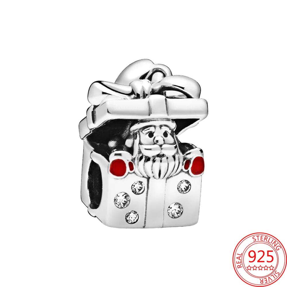 Copper Christmas Charm Series Colorful Zirconium Snowflake Christmas Hat Beads For Women'S Bracelet Jewelry Gift