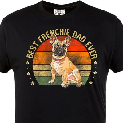 Heren T-shirt Beste Franse Bulldog Papa Ooit Bulldog Retro Cadeau Vaderdag vintage Gewassen Casual homme streetwear Ademend
