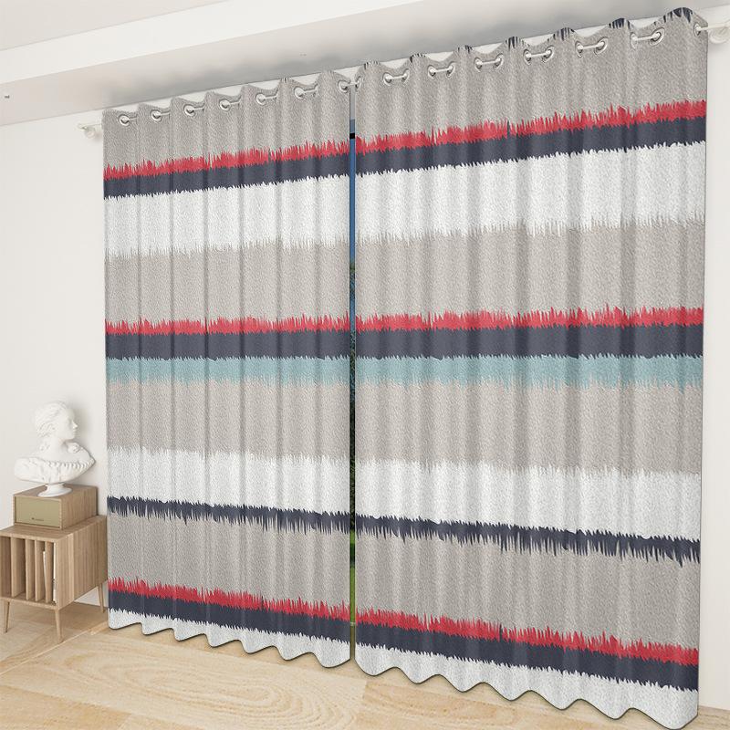 Geometric Curtain Bedroom Living Room Balcony Blackout Curtain Office Hotel Insulation Curtain