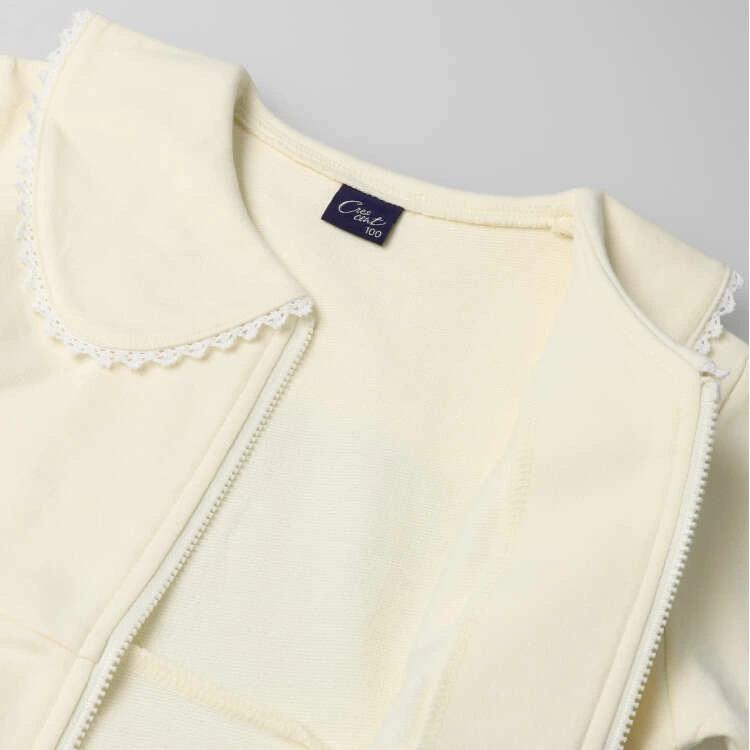 【Ubrania dziecięce】 półksiężyc (półksiężyc) Kurtka z mini dresówki z małymi kwiatkami i gładka 80cm-130cm N60100