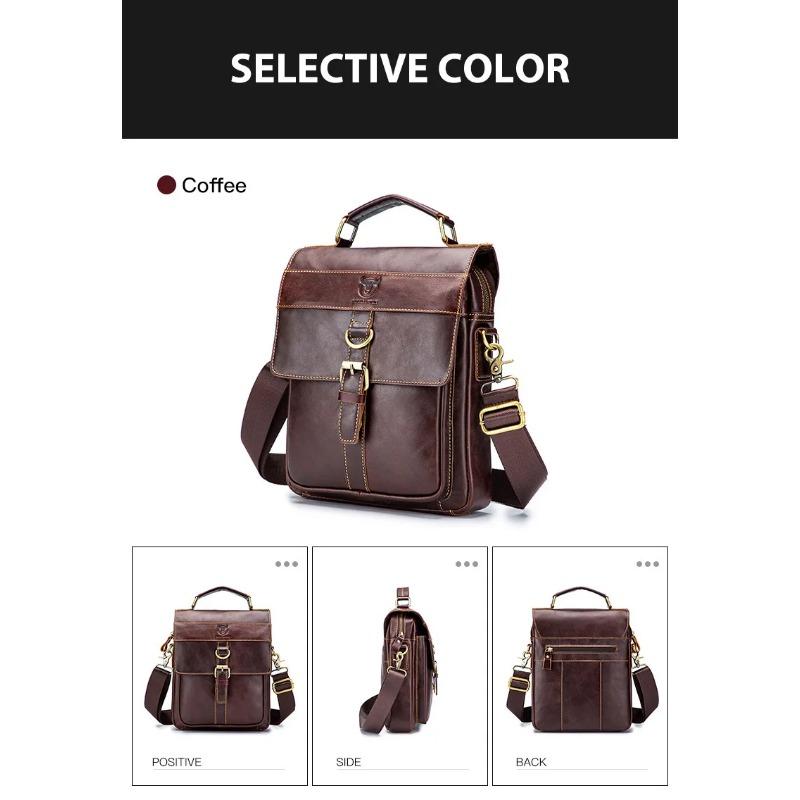 BULLCAPTAIN 2024 Брендовая кожаная мужская сумка Повседневная деловая кожаная мужская — фото 15