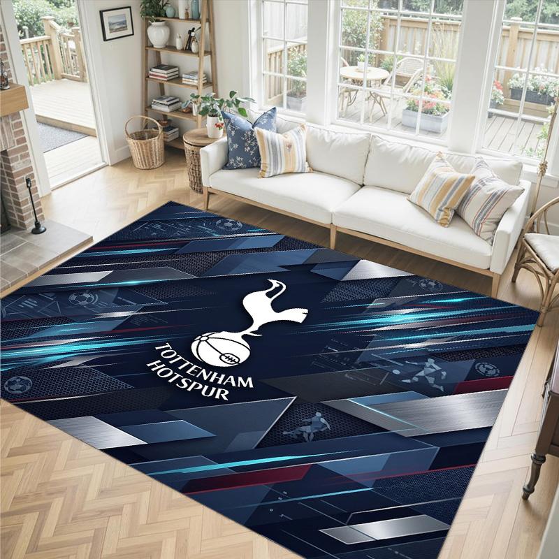 Tottenham Hotspur Design Crystal Velvet Carpet Cozy Non?Slip Printed Rug For Bedroom Living Room Entrance