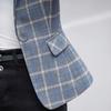 Lenshin Soft and Comfortable High-quality Plaid Jacket with Pocket Office Lady Casual Style Blazer Women Wear Single Button Coat