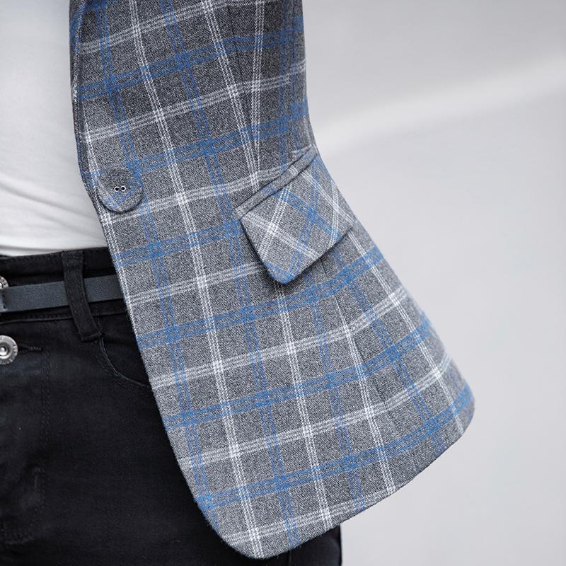 Lenshin Soft and Comfortable High-quality Plaid Jacket with Pocket Office Lady Casual Style Blazer Women Wear Single Button Coat