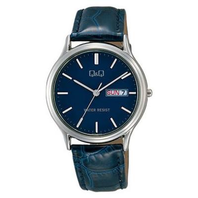 Herren A204-302 ( Uhr Q&Q Day-Date/Wasserfest Herren) Runde Uhr Blau Analog