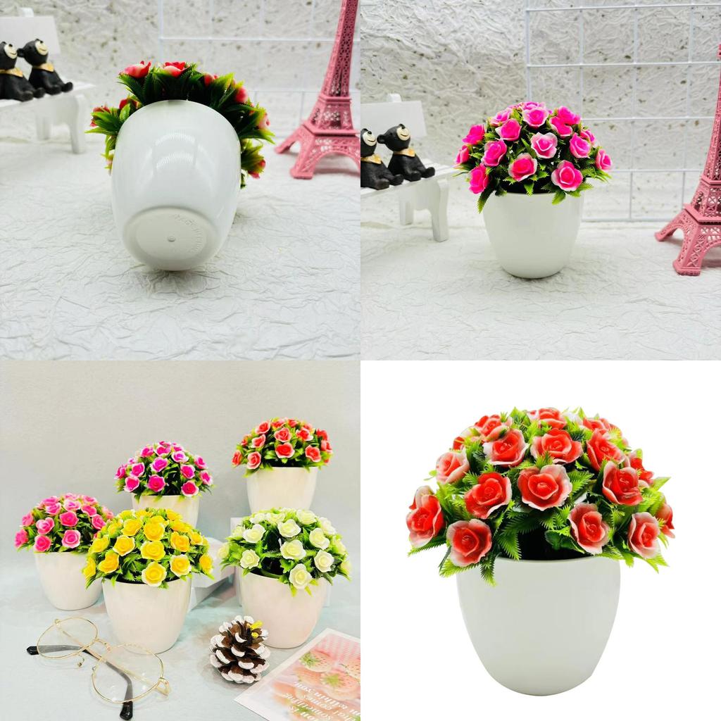 Plastic Indoor Decorative Sphere With Faux Fuchsia Flowers For Office Displays