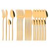 Rainbow 18/10 Stainless Steel Dinnerware Set Kitchen Flatware Tableware Sets Knife Fork Spoon Tea Spoon Cutlery Set Service for 6