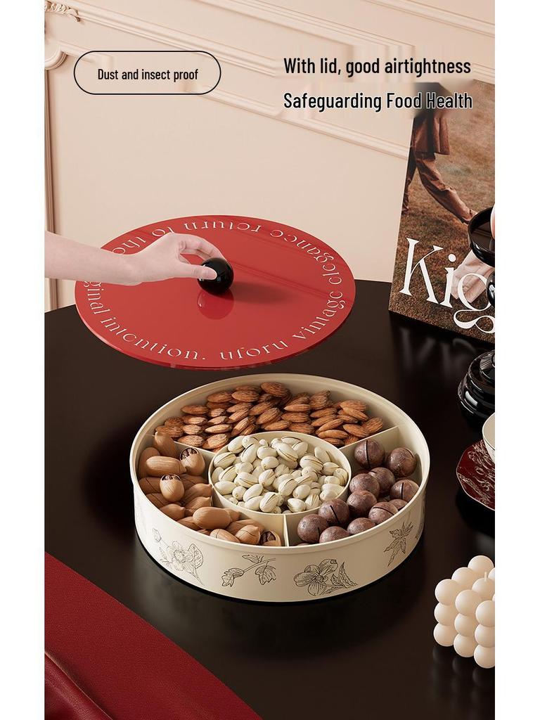 Retro Style Snack and Fruit Bowl - Large Capacity with Divided Sections for Home Decor