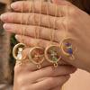 Zircon Crescent Moon Necklace Copper Gold Plated Link Chain Neck Chain  Party Favors
