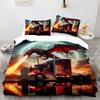 Cool Dragon Fireworks Truck Pattern 3D Print Duvet Cover Soft Comfortable Bedding Set Wildlife Theme Quilt Cover Set Pillowcases