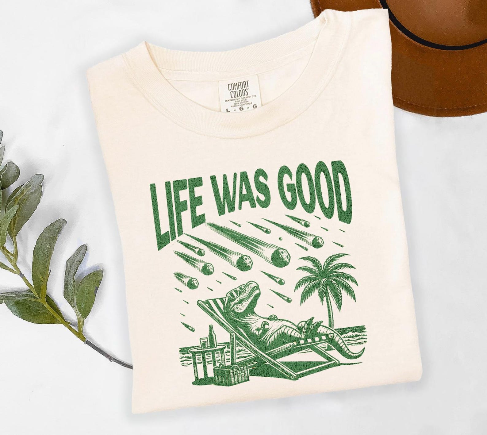 Life Was Good T-shirt, Vintage Dinosaur Meme Shirt, Funny Graphic Tee for Dinosaur Lovers, Retro Jurassic Shirt, Meteor Dinosaur Tee L