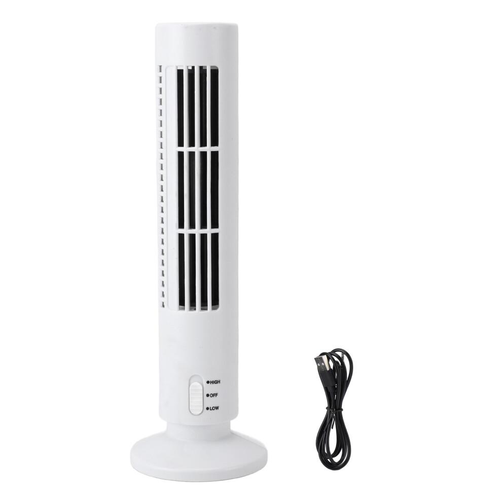 Mini Tower Fan Bladeless Desk Fan Quiet Cooling, White, 6x33cm